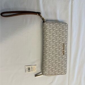 Michael Kors White Monogram Wristlet